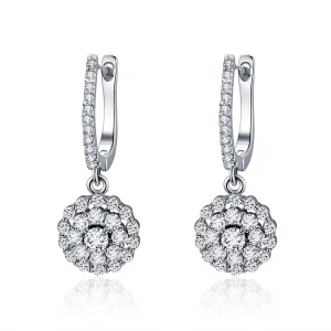 (image for) Pandora Style Flower of Light Hoop Earrings - SCE517