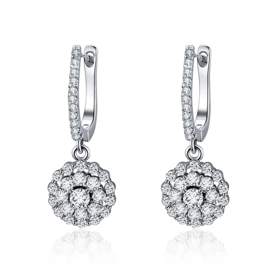 (image for) Pandora Style Flower of Light Hoop Earrings - SCE517