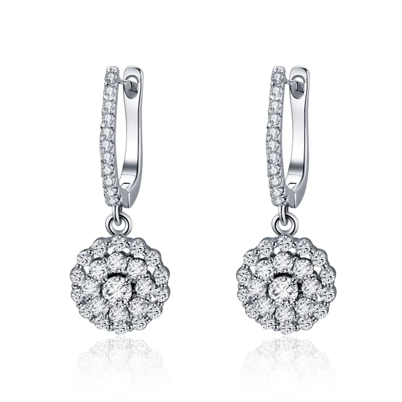 (image for) Pandora Style Flower of Light Hoop Earrings - SCE517