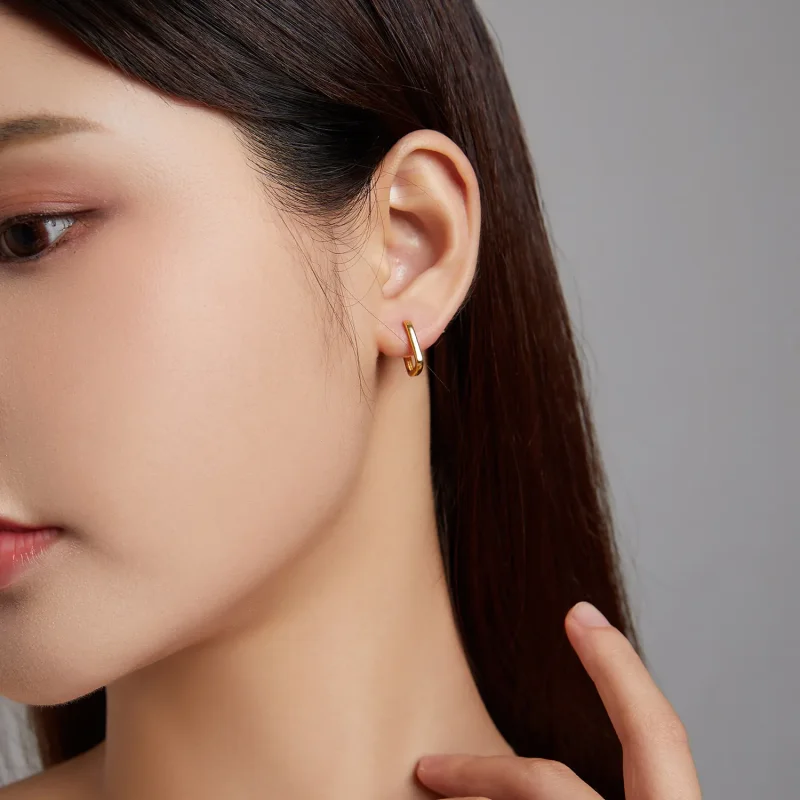 (image for) Pandora Style French Hoop Earrings - BSE478-B - View 7