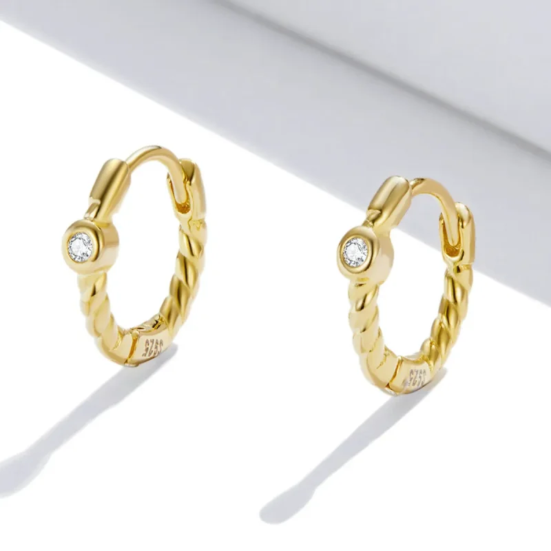 (image for) Pandora Style French Hoop Earrings - SCE1255 - View 2