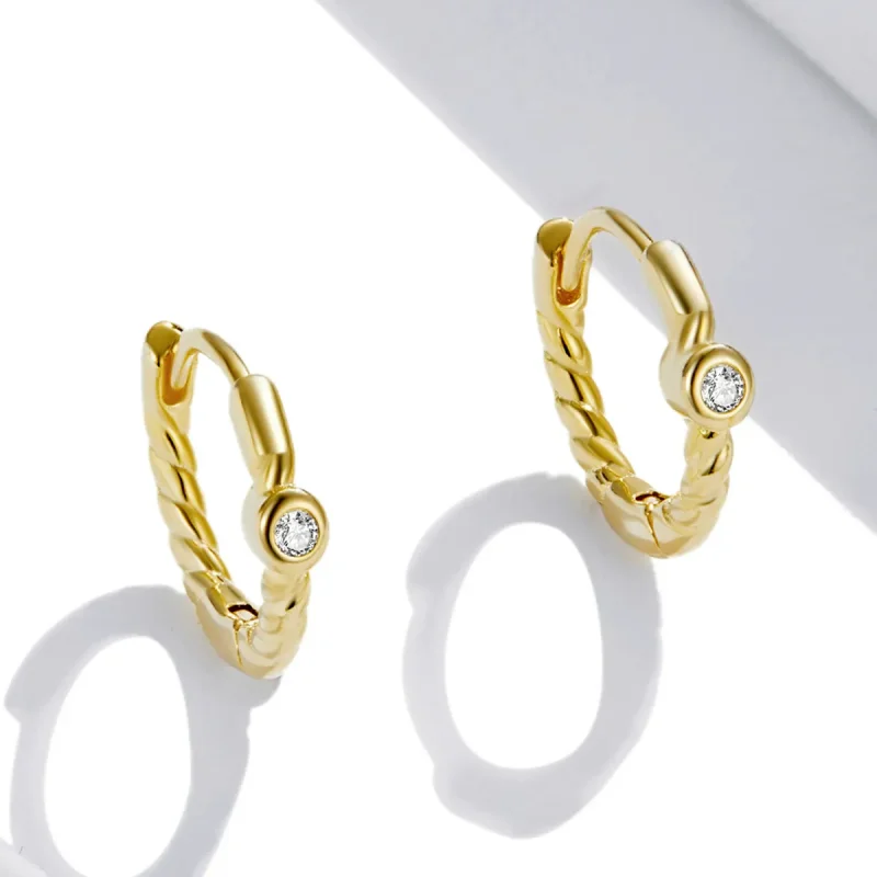 (image for) Pandora Style French Hoop Earrings - SCE1255 - View 3