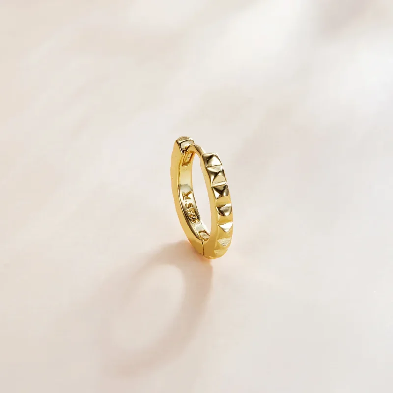 (image for) Pandora Style Golden Gear Hoop Earrings - SCE1062 - View 3