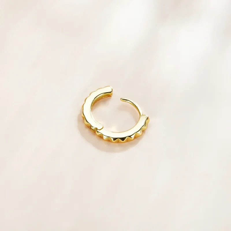 (image for) Pandora Style Golden Gear Hoop Earrings - SCE1062 - View 4