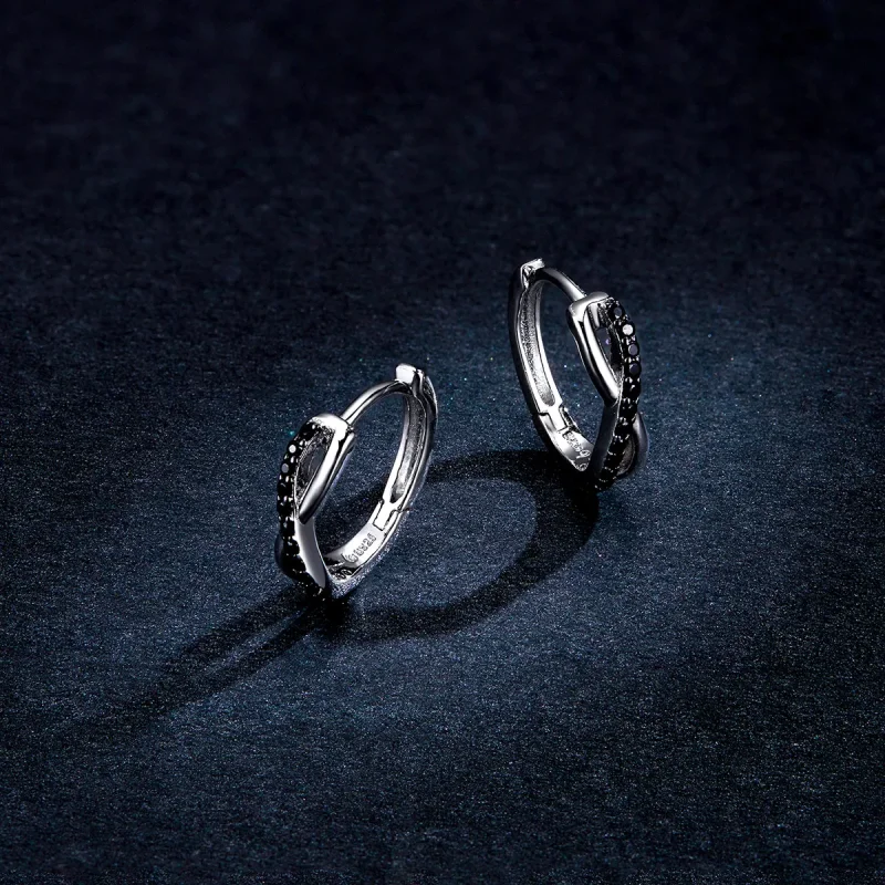 (image for) Pandora Style Infinity Symbol Hoop Earrings - BSE399 - View 5