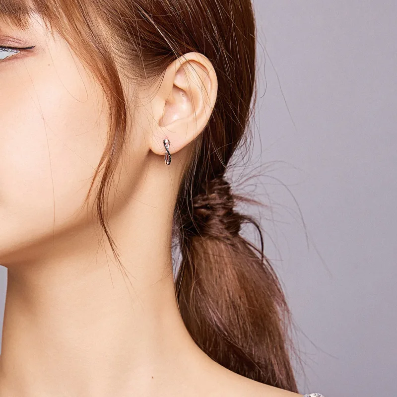 (image for) Pandora Style Infinity Symbol Hoop Earrings - BSE399 - View 7