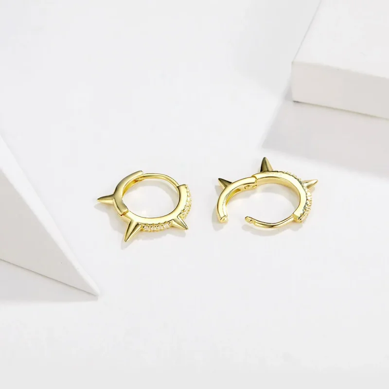 (image for) Pandora Style Irregular Geometry Hoop Earrings - BSE168 - View 4