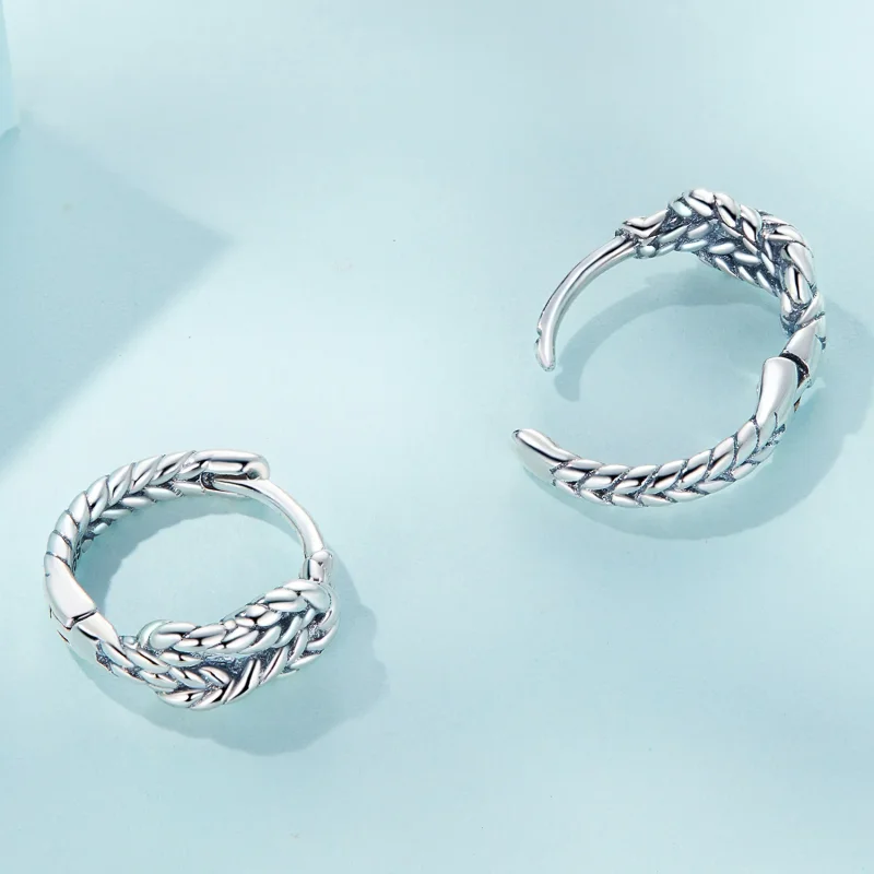 (image for) Pandora Style Knot Hoop Earrings - SCE1523 - View 4