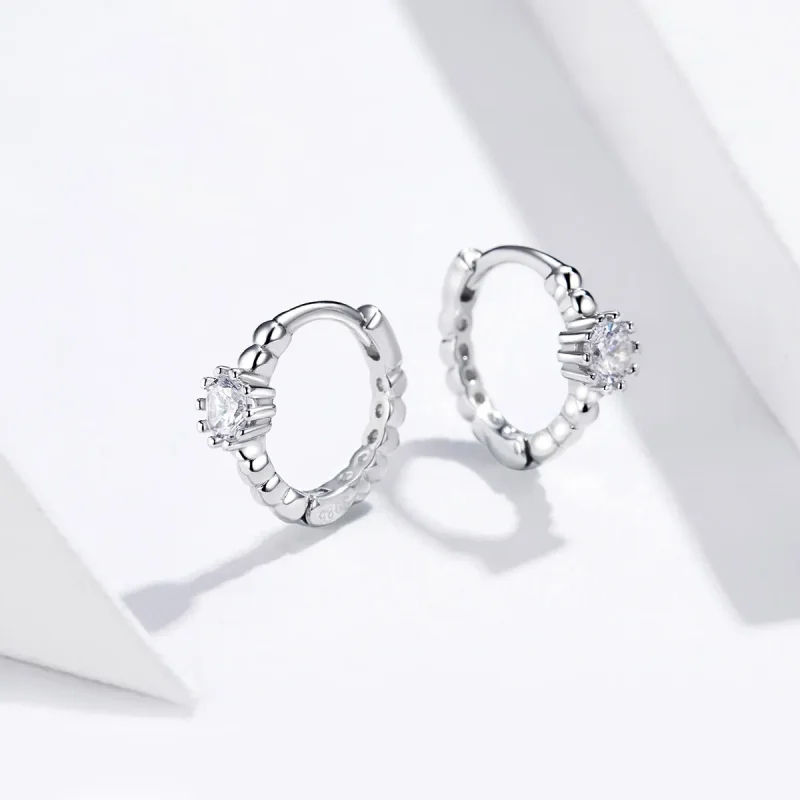 (image for) Pandora Style Love Hoop Earrings - BSE194 - View 4