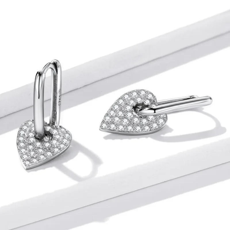 (image for) Pandora Style Love Party Hoop Earrings - BSE569 - View 3