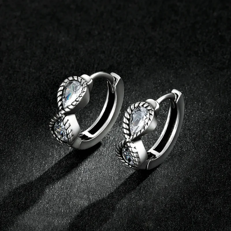 (image for) Pandora Style Minimalistic Infinity Symbol Hoop Earrings - BSE538 - View 5