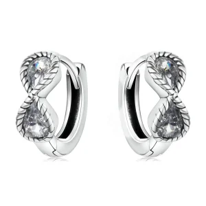 (image for) Pandora Style Minimalistic Infinity Symbol Hoop Earrings - BSE538