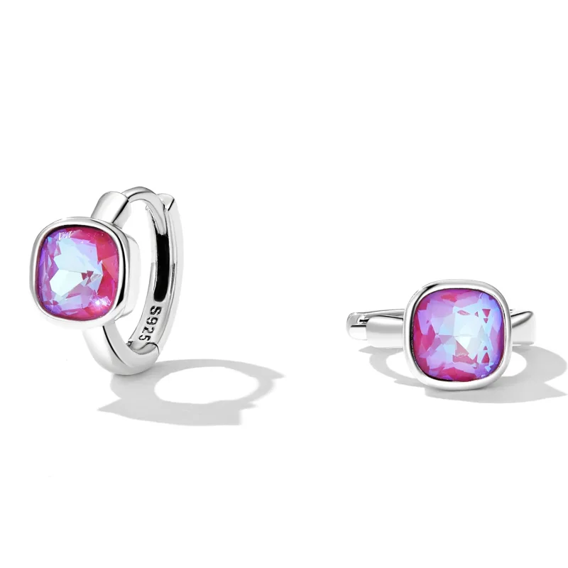 (image for) Pandora Style Mocha Fluorescent Hoop Earrings - SCE1412 - View 2