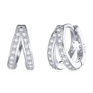 (image for) Pandora Style Modern Woman Hoop Earrings - SCE1187-A