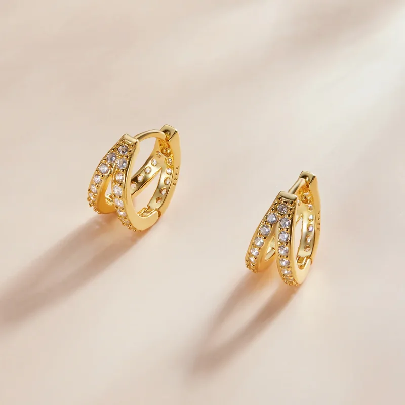 (image for) Pandora Style Modern Woman Hoop Earrings - SCE1187-B - View 2