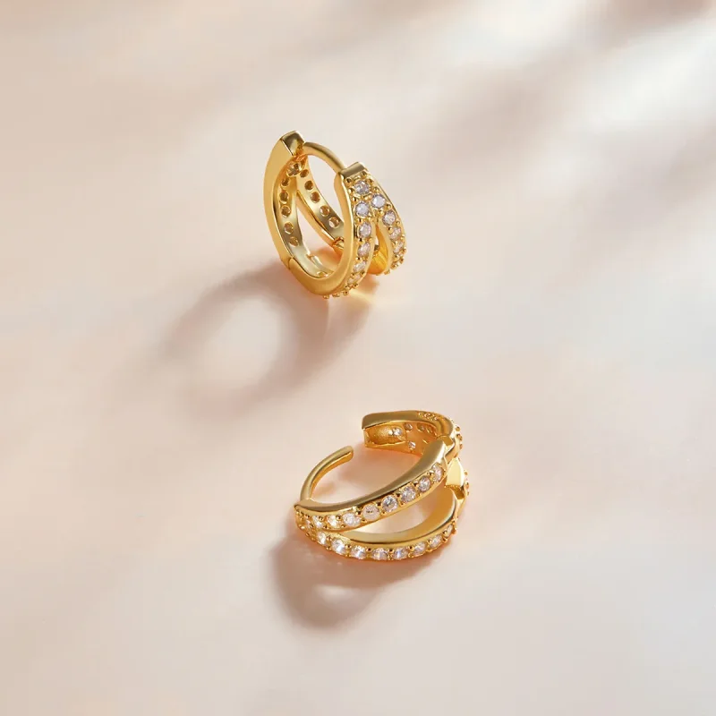 (image for) Pandora Style Modern Woman Hoop Earrings - SCE1187-B - View 3