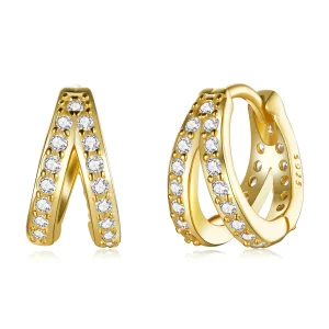 (image for) Pandora Style Modern Woman Hoop Earrings - SCE1187-B