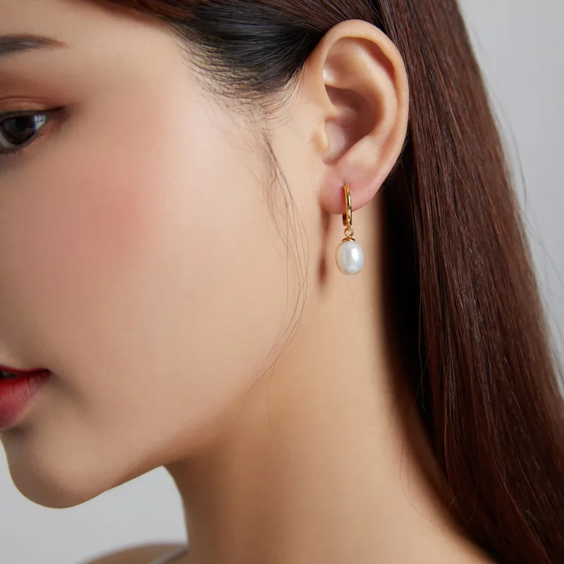 (image for) Pandora Style Mystic Spain - The Pearl Hoop Earrings - SCE1146 - View 5