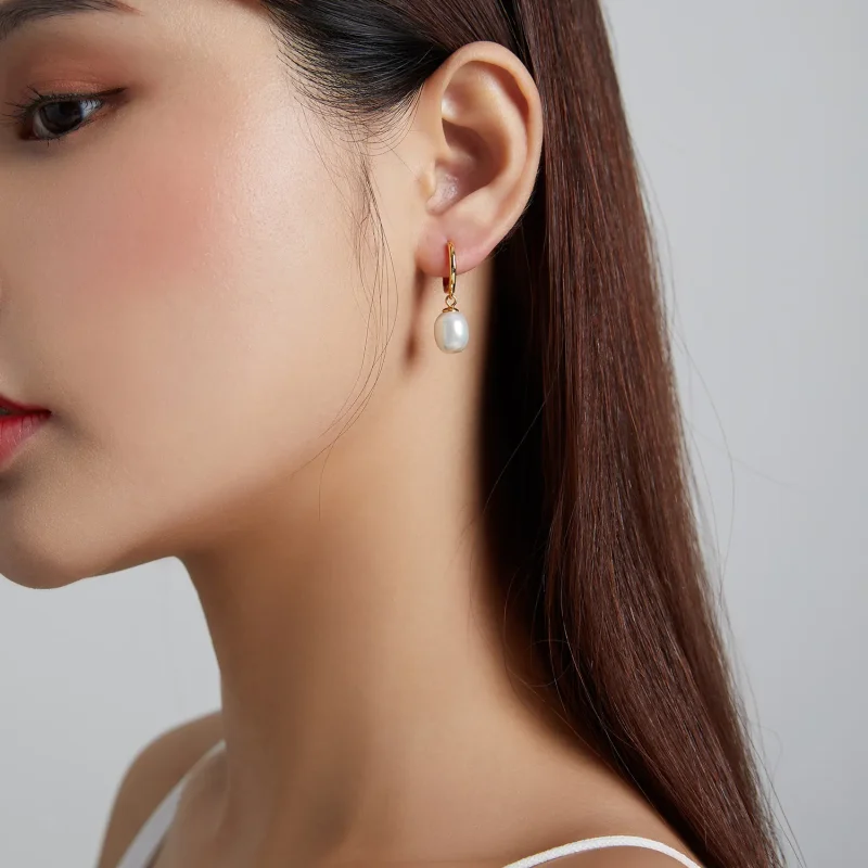 (image for) Pandora Style Mystic Spain - The Pearl Hoop Earrings - SCE1146 - View 6
