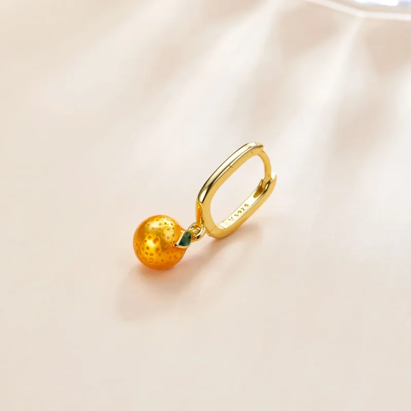 (image for) Pandora Style Orange Fun Hoop Earrings - SCE1078 - View 2