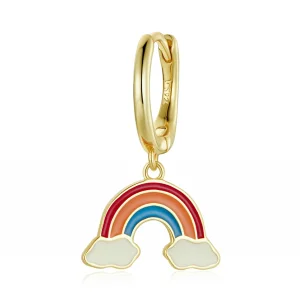 (image for) Pandora Style Pop Rainbow Hoop Earrings - SCE1238