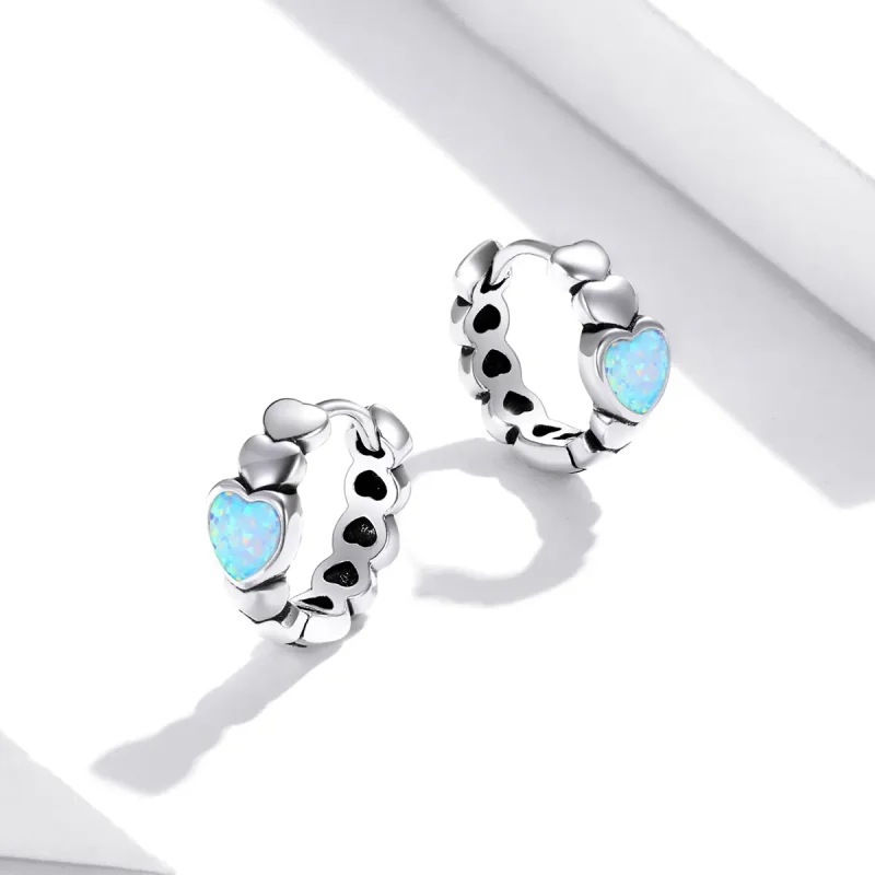 (image for) Pandora Style Rainbow Love Hoop Earrings - SCE1137 - View 2
