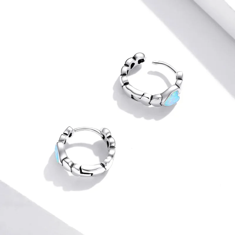 (image for) Pandora Style Rainbow Love Hoop Earrings - SCE1137 - View 3