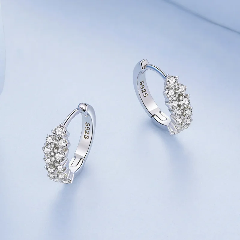 (image for) Pandora Style Refined Zircon Hoop Earrings - BSE730 - View 3