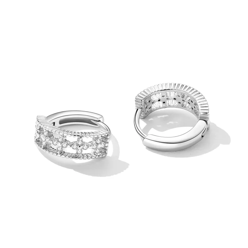 (image for) Pandora Style Refined Zircon Hoop Earrings - SCE1460 - View 3