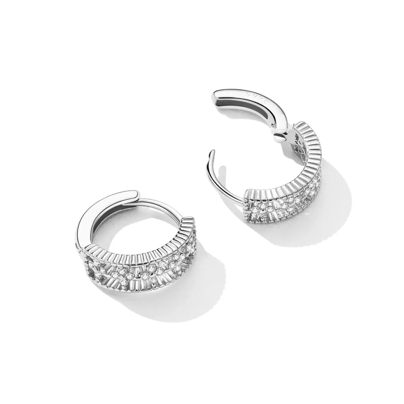(image for) Pandora Style Refined Zircon Hoop Earrings - SCE1460 - View 4