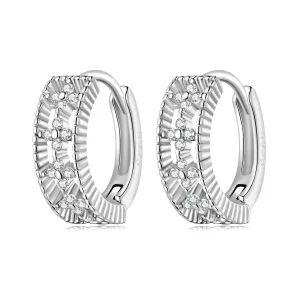 (image for) Pandora Style Refined Zircon Hoop Earrings - SCE1460