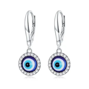 (image for) Pandora Style Resin Devil Eye Hoop Earrings - BSE638