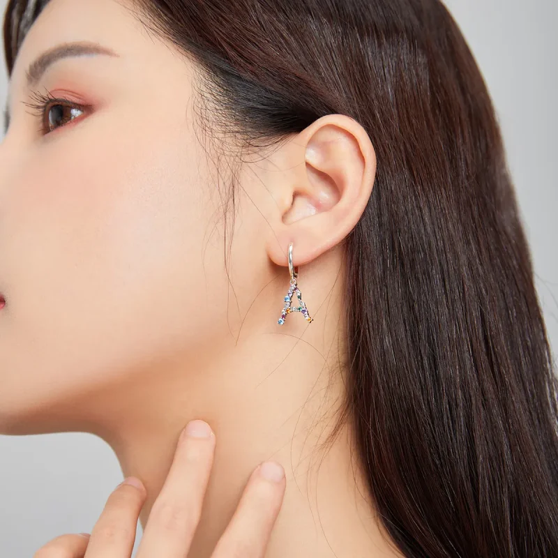 (image for) Pandora Style Romantic Girl Hoop Earrings - SCE1030 - View 5