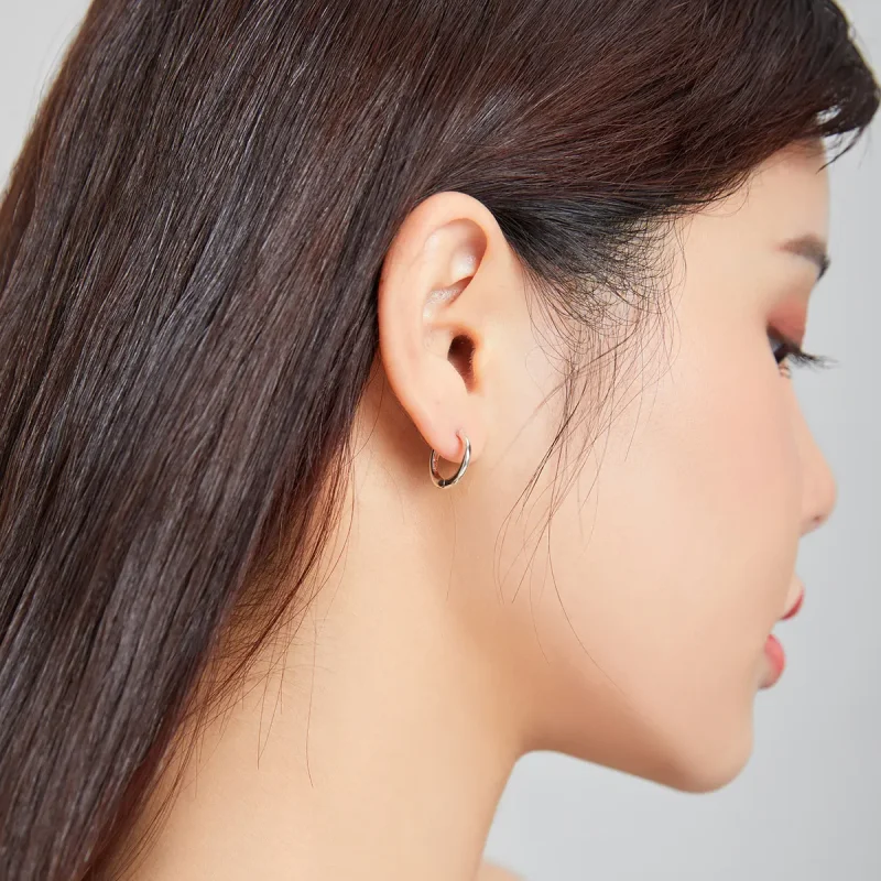 (image for) Pandora Style Romantic Girl Hoop Earrings - SCE1030 - View 6