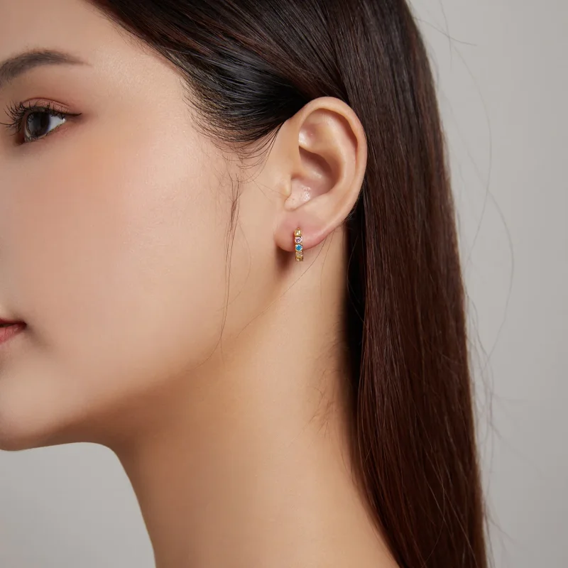 (image for) Pandora Style Shine Hoop Earrings - SCE1166-B - View 6