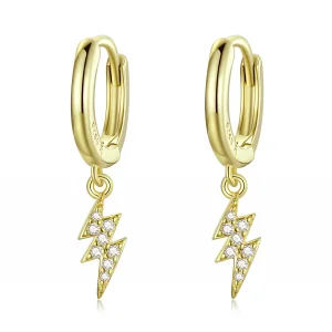 (image for) Pandora Style Shine Lightning Hoop Earrings - SCE1262
