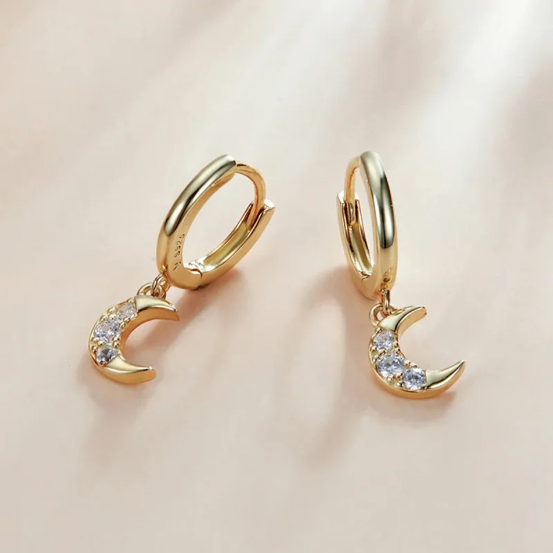 (image for) Pandora Style Shine The Moon Hoop Earrings - SCE1258 - View 2