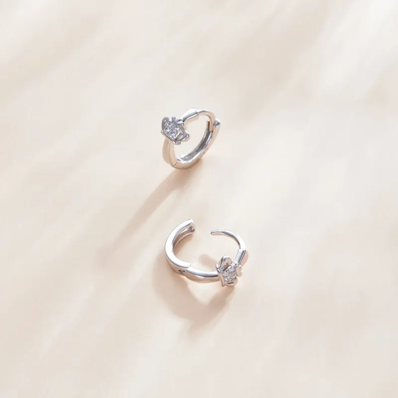 (image for) Pandora Style Shining Crown Hoop Earrings - SCE1044 - View 3