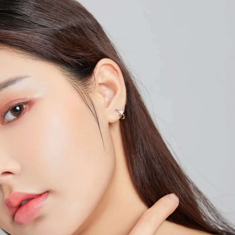 (image for) Pandora Style Shining Crown Hoop Earrings - SCE1044 - View 7