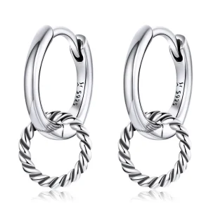 (image for) Pandora Style Shuanghuan Hoop Earrings - SCE1199