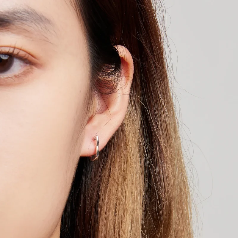 (image for) Pandora Style Simple Cat Hoop Earrings - SCE1440 - View 6