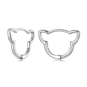(image for) Pandora Style Simple Cat Hoop Earrings - SCE1440