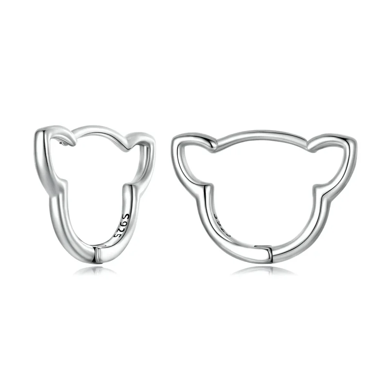 (image for) Pandora Style Simple Cat Hoop Earrings - SCE1440