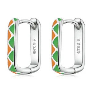 (image for) Pandora Style Simple Color Contrast Hoop Earrings - SCE1371-GN