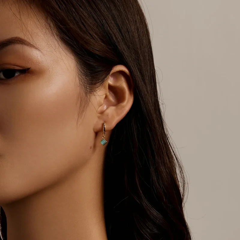 (image for) Pandora Style Simple Geometry Hoop Earrings - SCE1321 - View 3