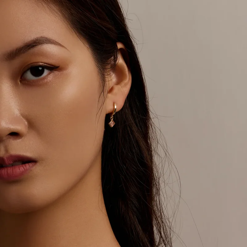 (image for) Pandora Style Simple Geometry Hoop Earrings - SCE1323 - View 3