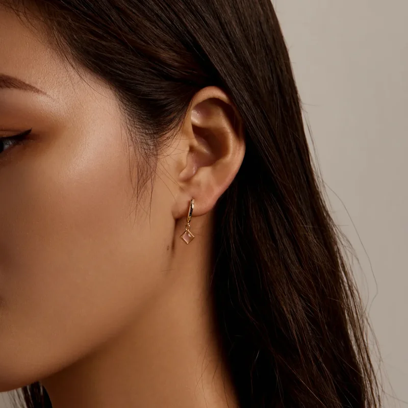 (image for) Pandora Style Simple Geometry Hoop Earrings - SCE1323 - View 4