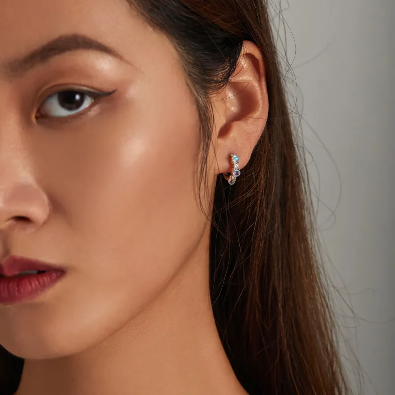 (image for) Pandora Style Simple Hoop Earrings - BSE532 - View 6