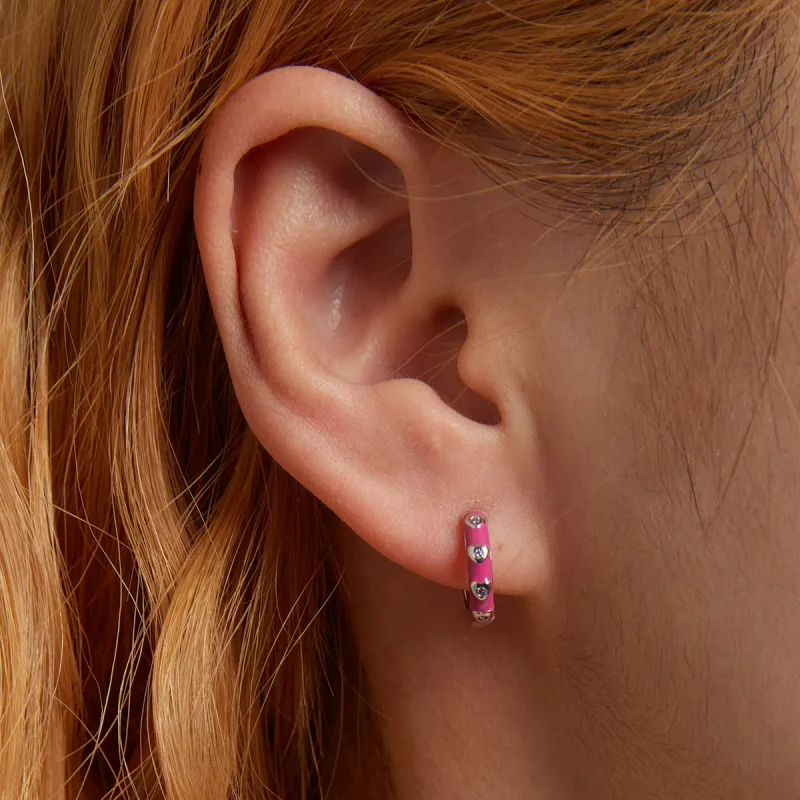 (image for) Pandora Style Simple Love Hoop Earrings - BSE595 - View 6