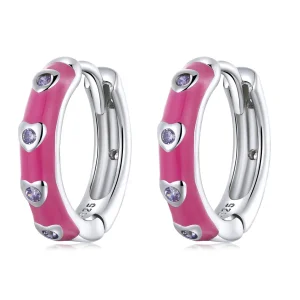 (image for) Pandora Style Simple Love Hoop Earrings - BSE595